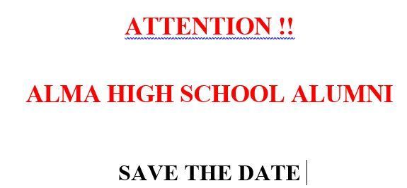 Alma Alumni - Save the Date