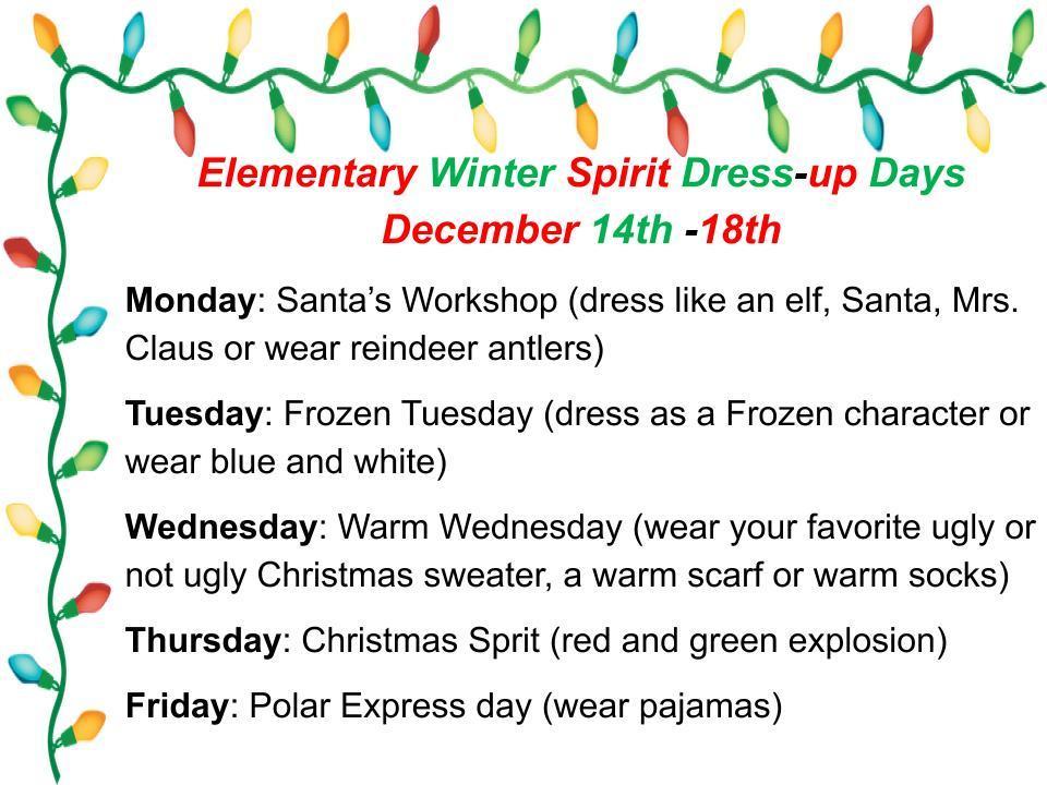 Elementary Winter Dress-up Days