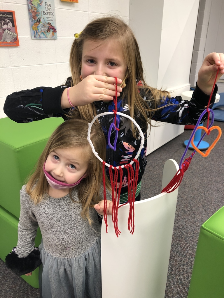 Welcoming New Friends this week. They made Valentine Dream Catchers. What fun times! 